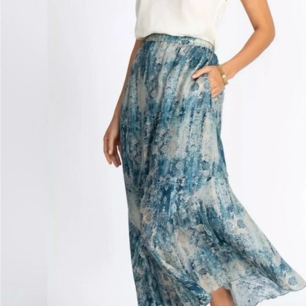 Johnny Was Santorini Maxi Silk Skirt XXL - Picture 2 of 10
